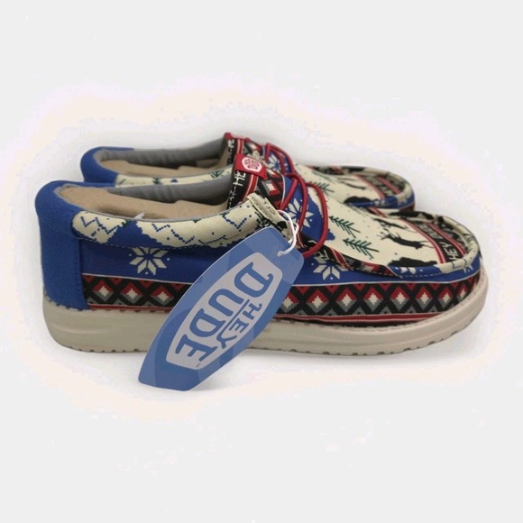 Hey Dude Wally Holiday Cheers White/Multi Shoes Men\'s Size 11‎ main image 5
